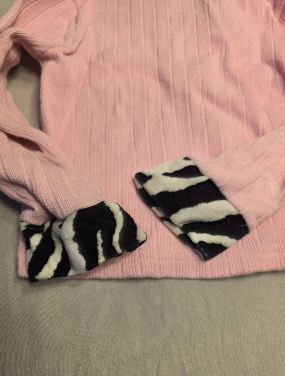 Disney 2000 Vintage Mickey & Co Embroidered Pink Zebra Trim Jacket